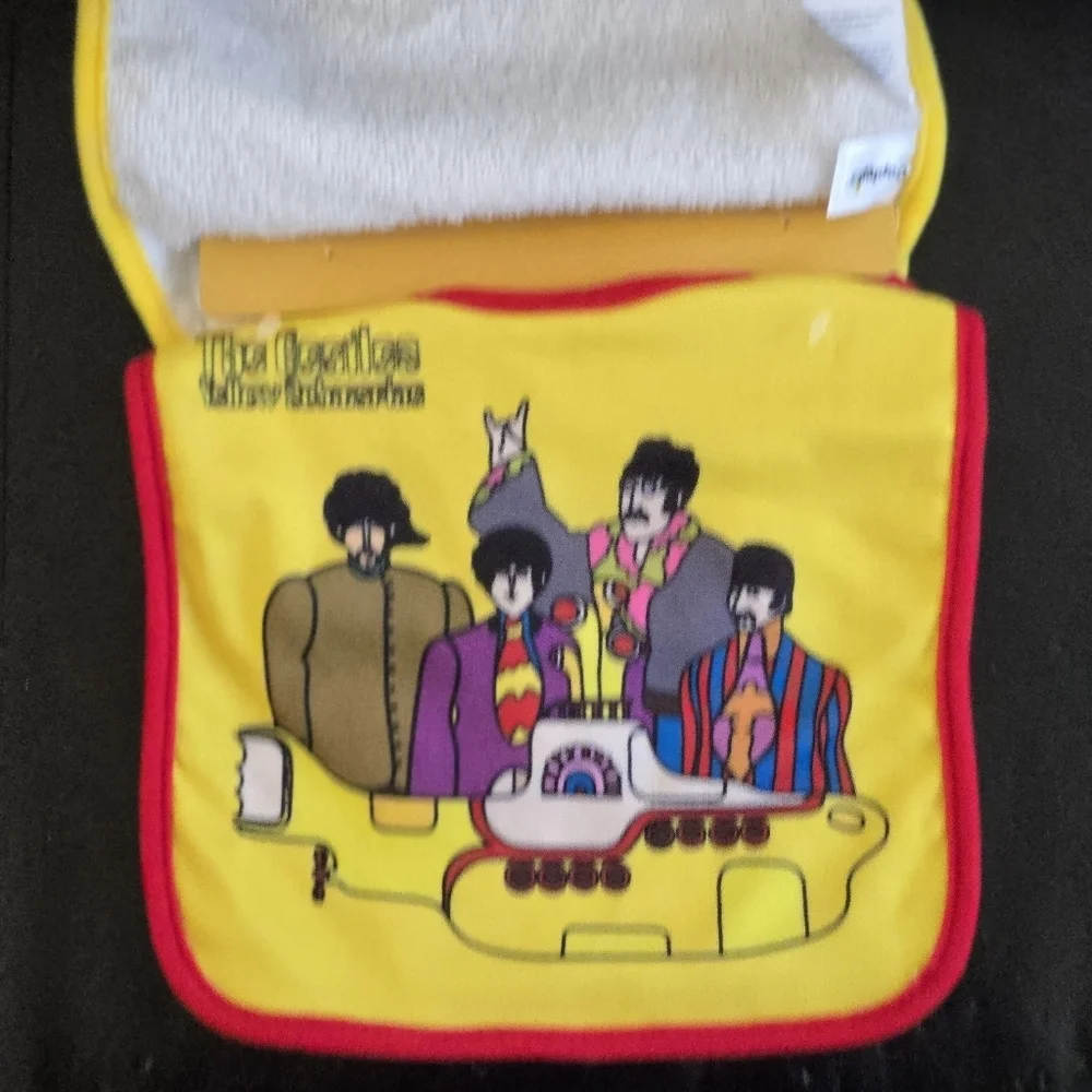 The Beatles Yellow Submarine Kids Baby Bib Set Yellow Black White Red NWT
